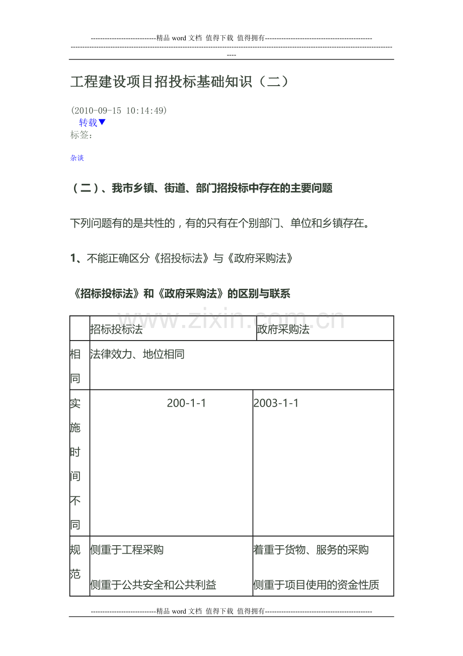 工程建设项目招投标基础知二.doc_第1页