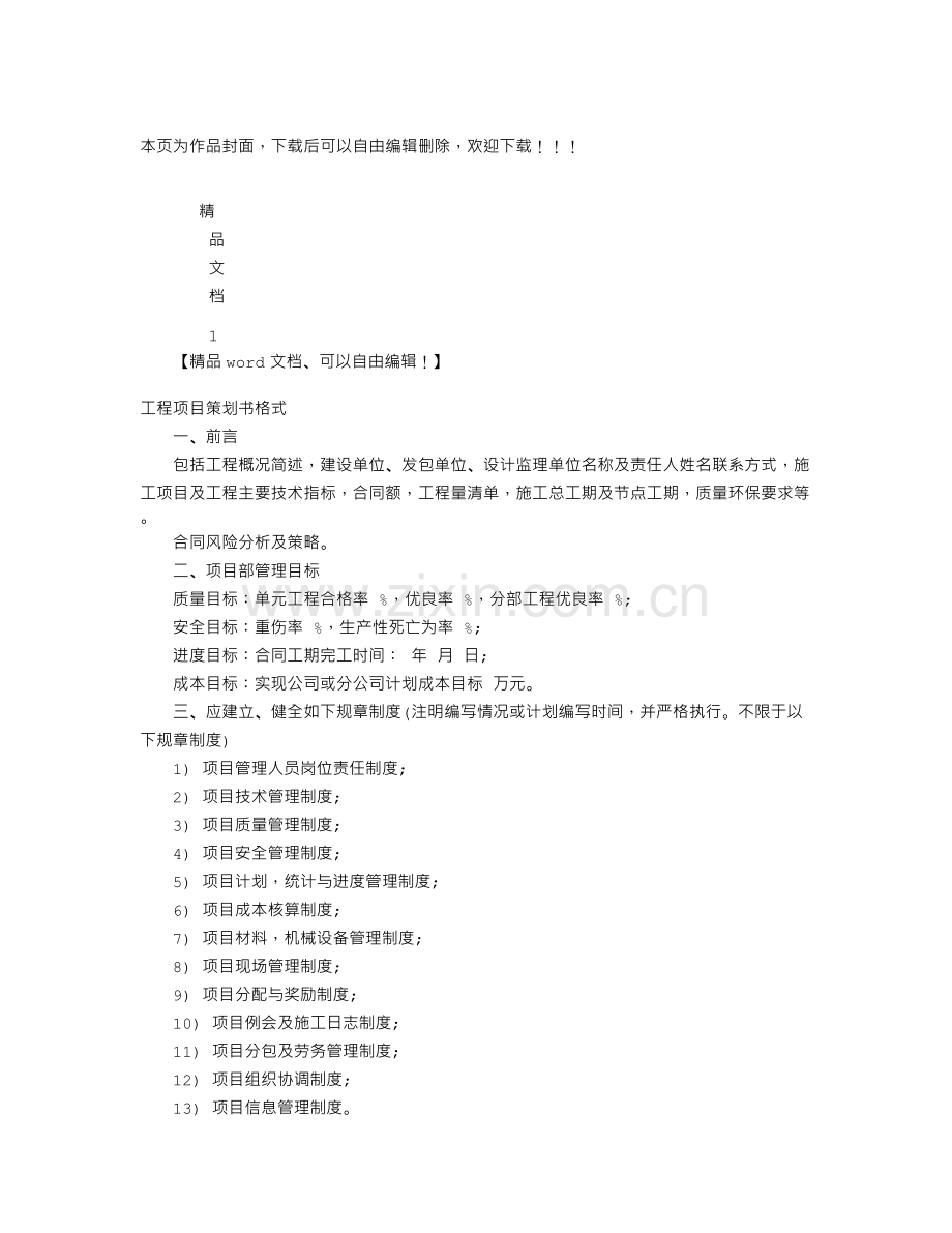 工程项目策划书格式.doc_第1页