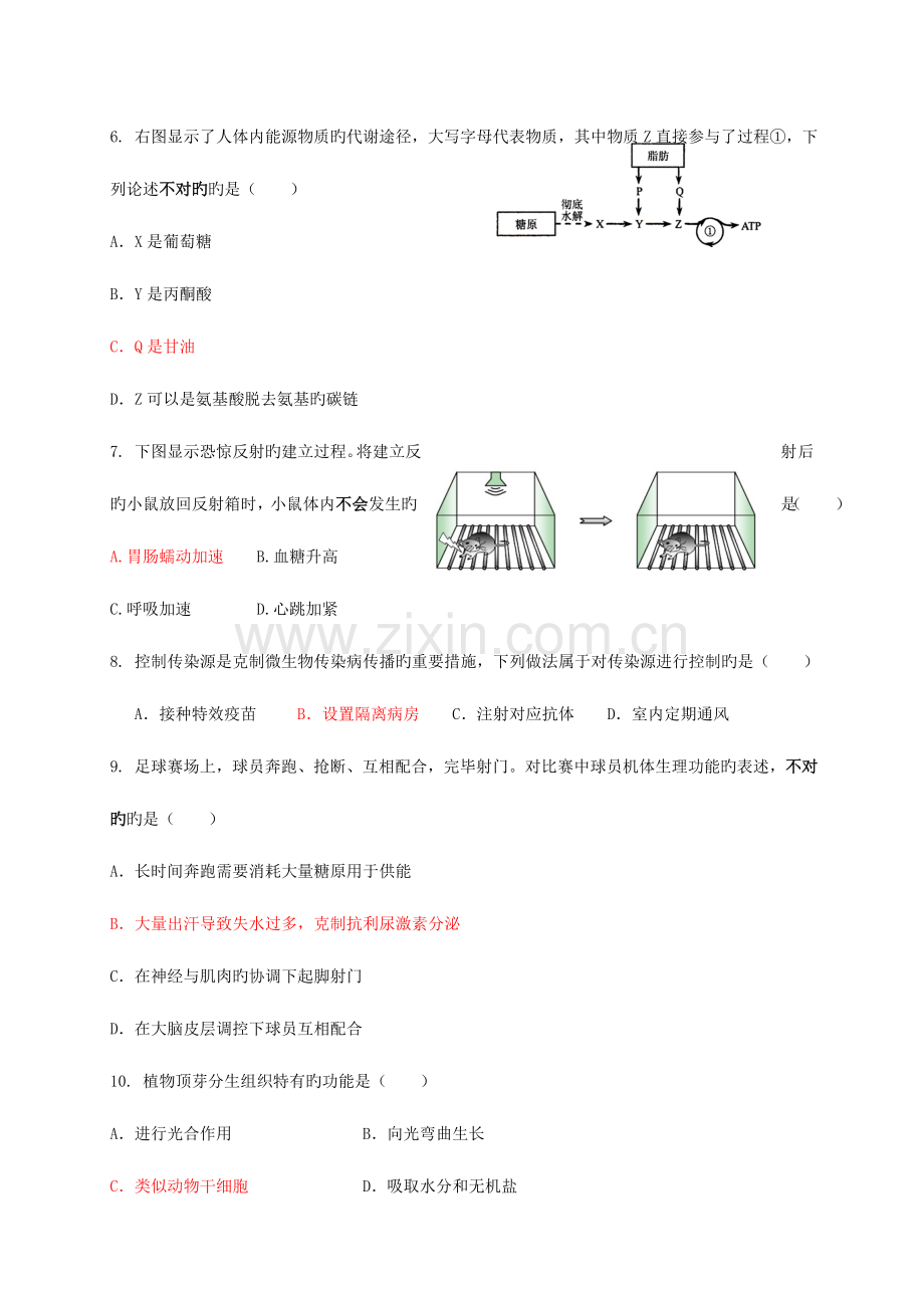 2023年高三生物上学期期中试题等级考试.doc_第2页