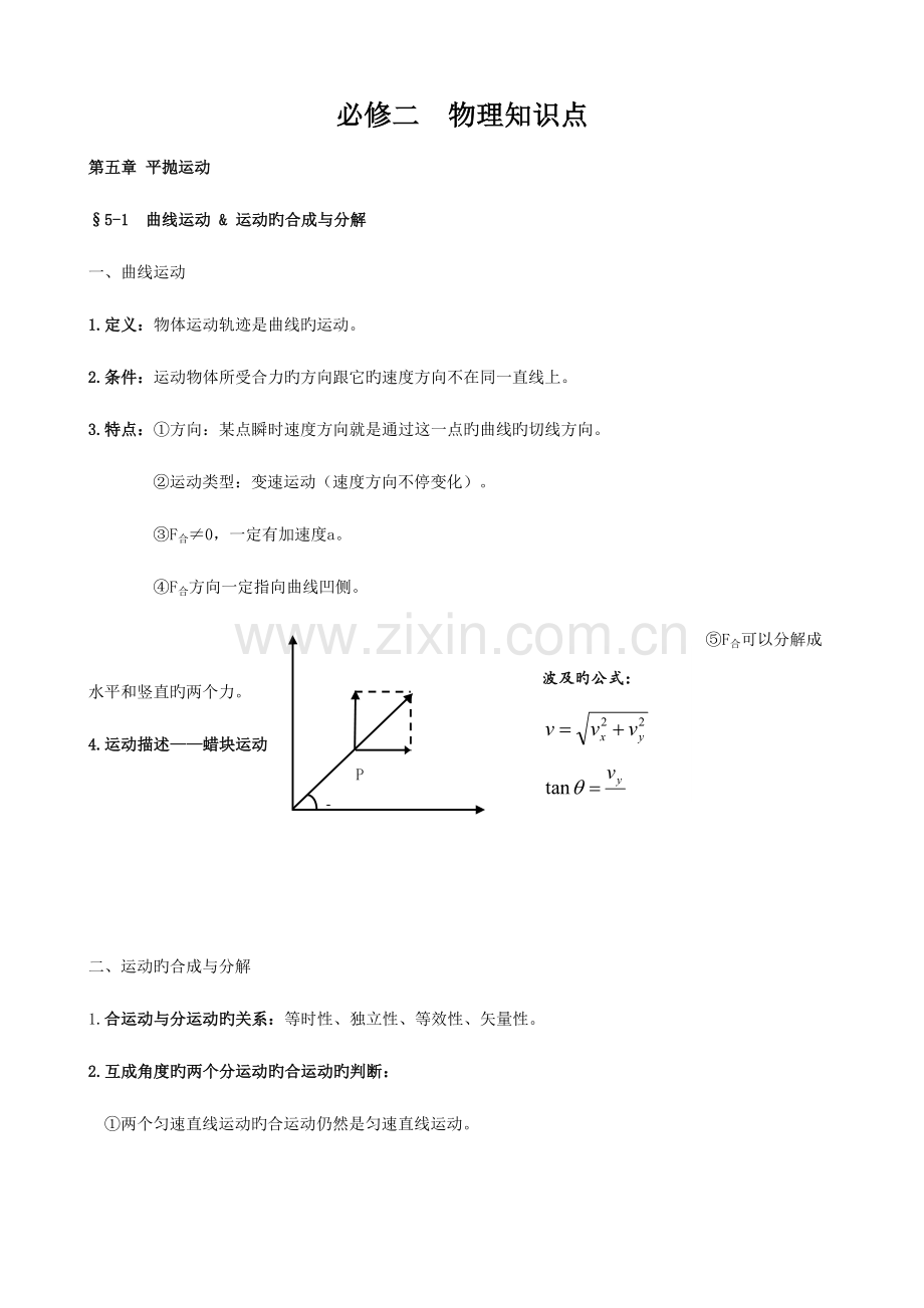 2023年必修二物理知识点总结人教版精编.doc_第1页