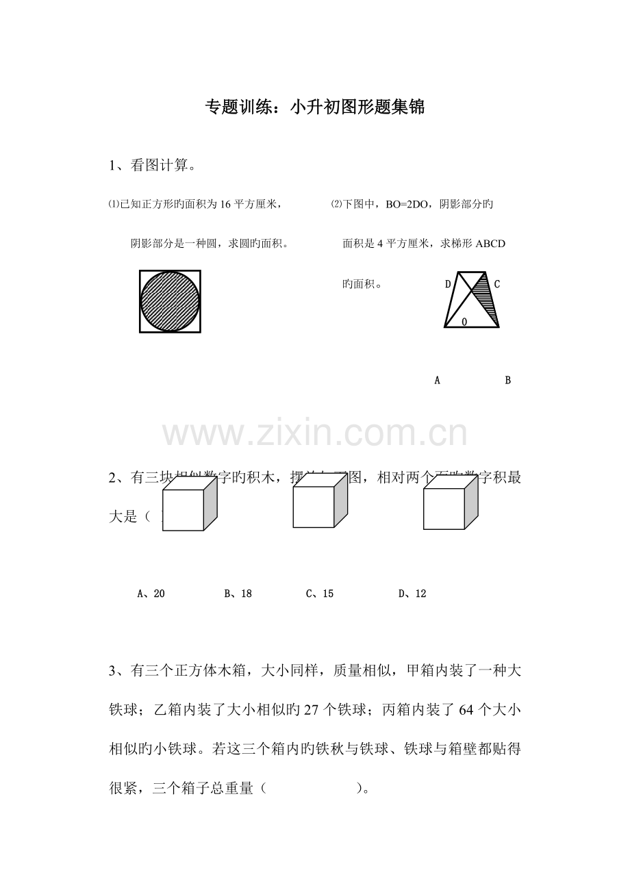 2023年小升初数学图形专题训练.doc_第1页