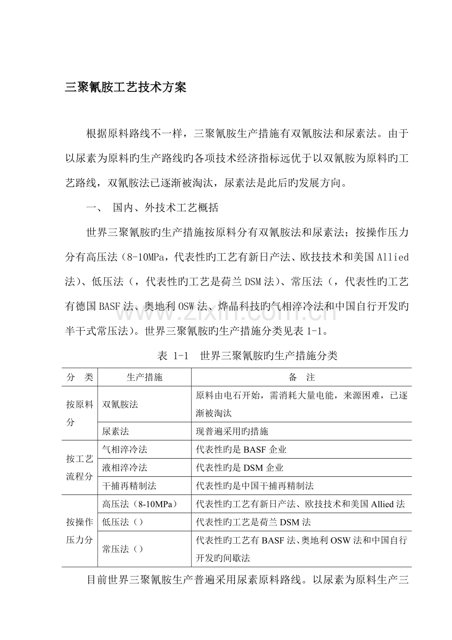 三聚氰胺工艺技术方案解读.doc_第1页