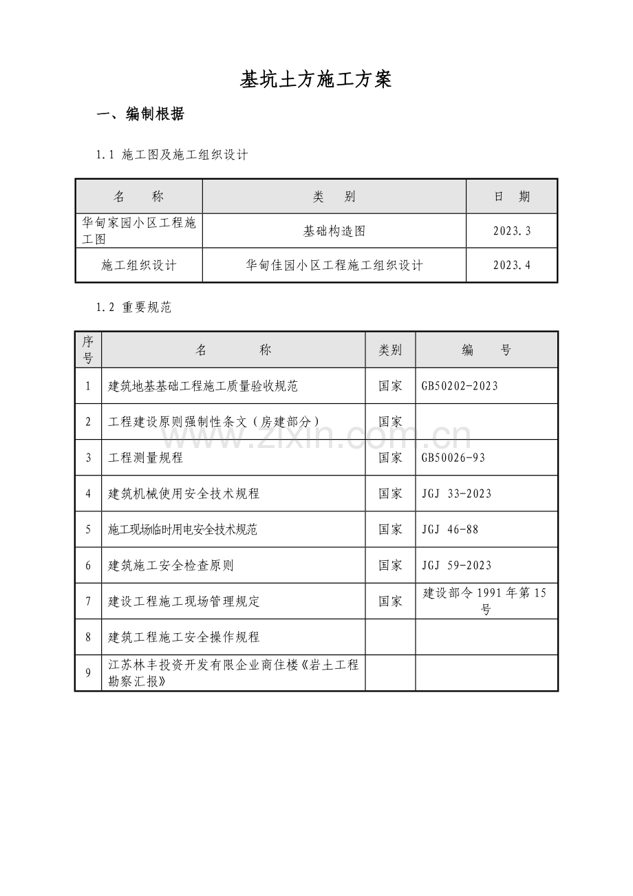 土方护坡降水施工方案.doc_第1页