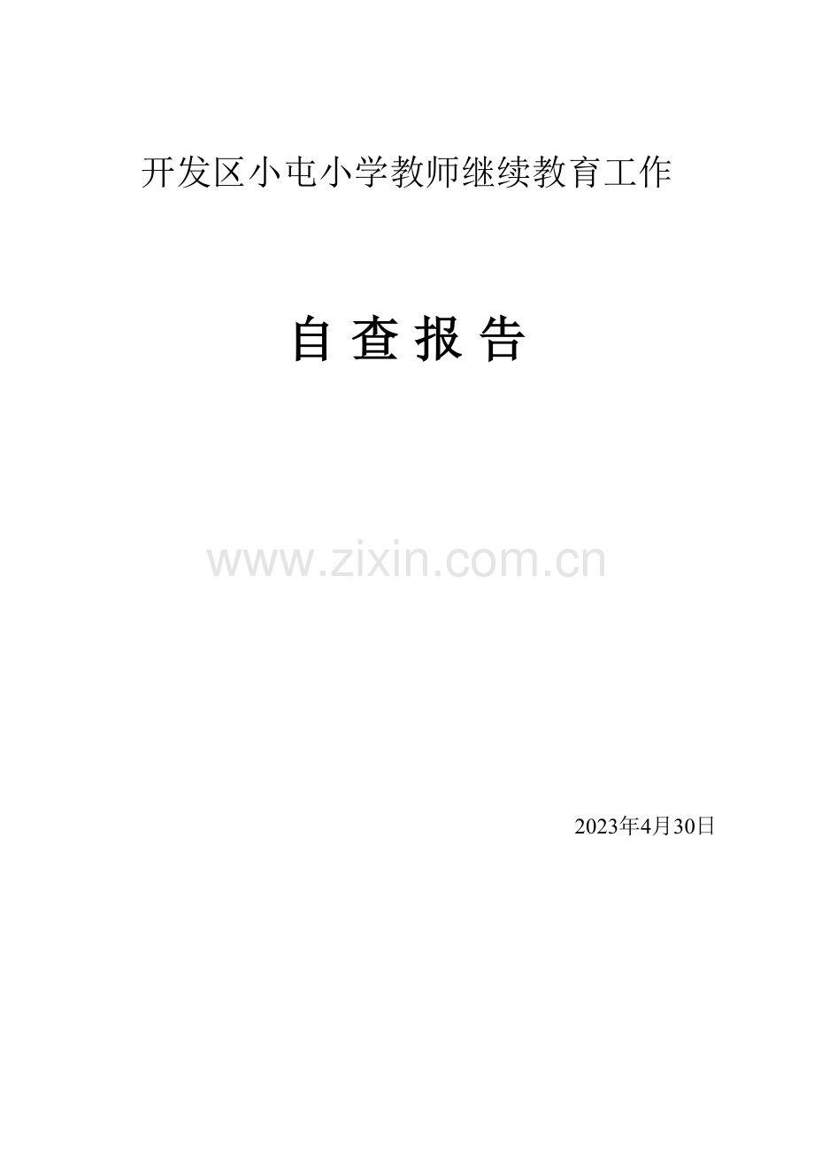 2023年教师继续教育工作自查报告.doc_第1页