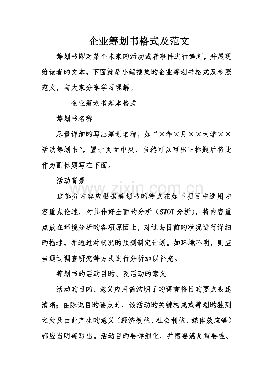 公司策划书格式及范文.doc_第1页