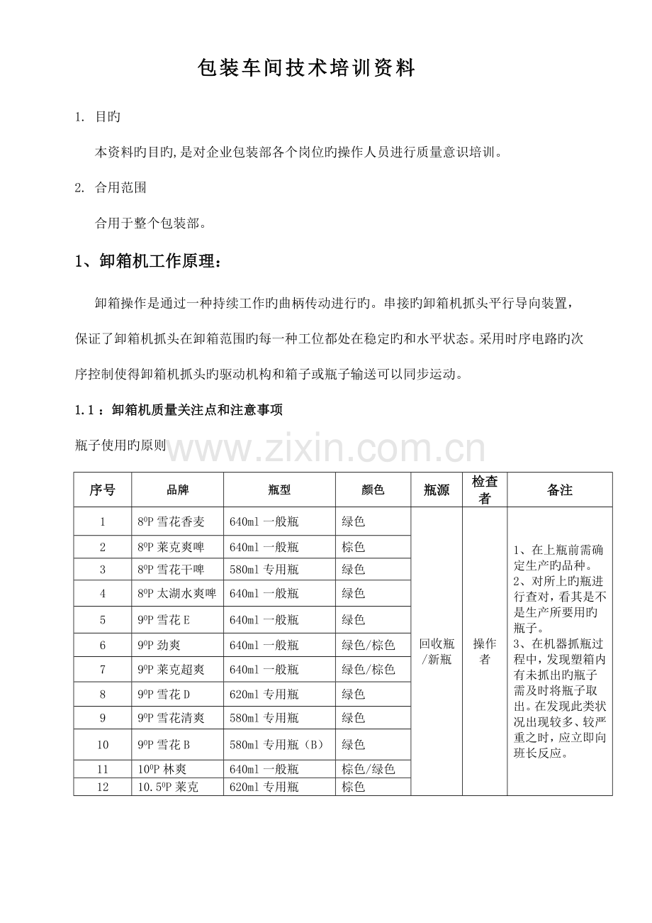 包装车间技术培训资料.doc_第1页