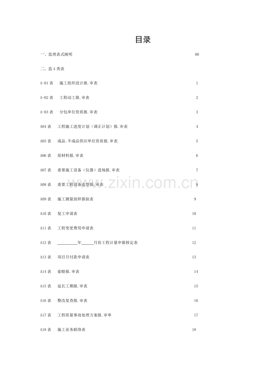 市政工程监理资料表式汇编模板.doc_第1页