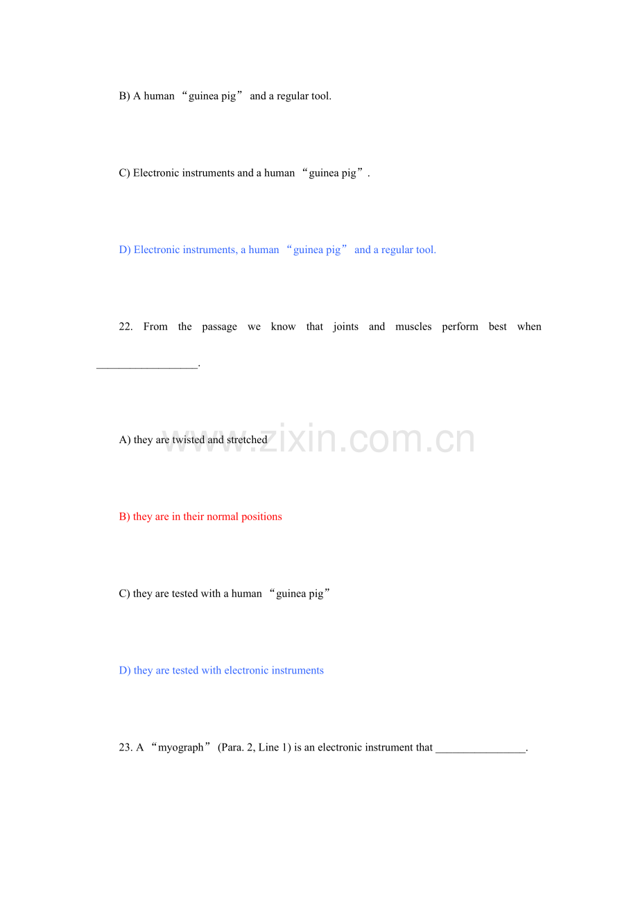 2023年英语四级考试真题与答案.docx_第3页