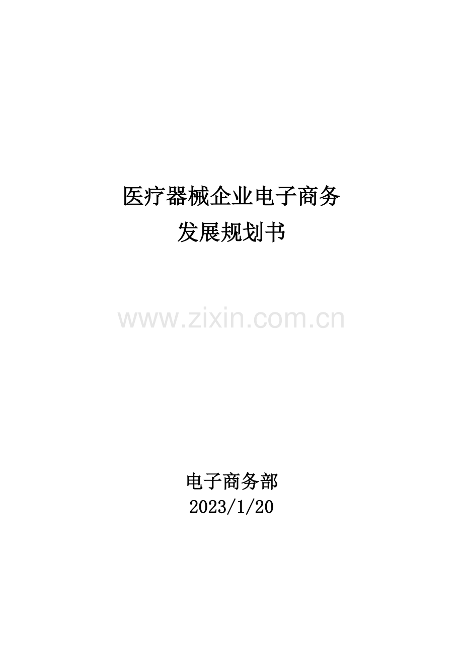 医疗器械公司电子商务发展规划书.doc_第1页