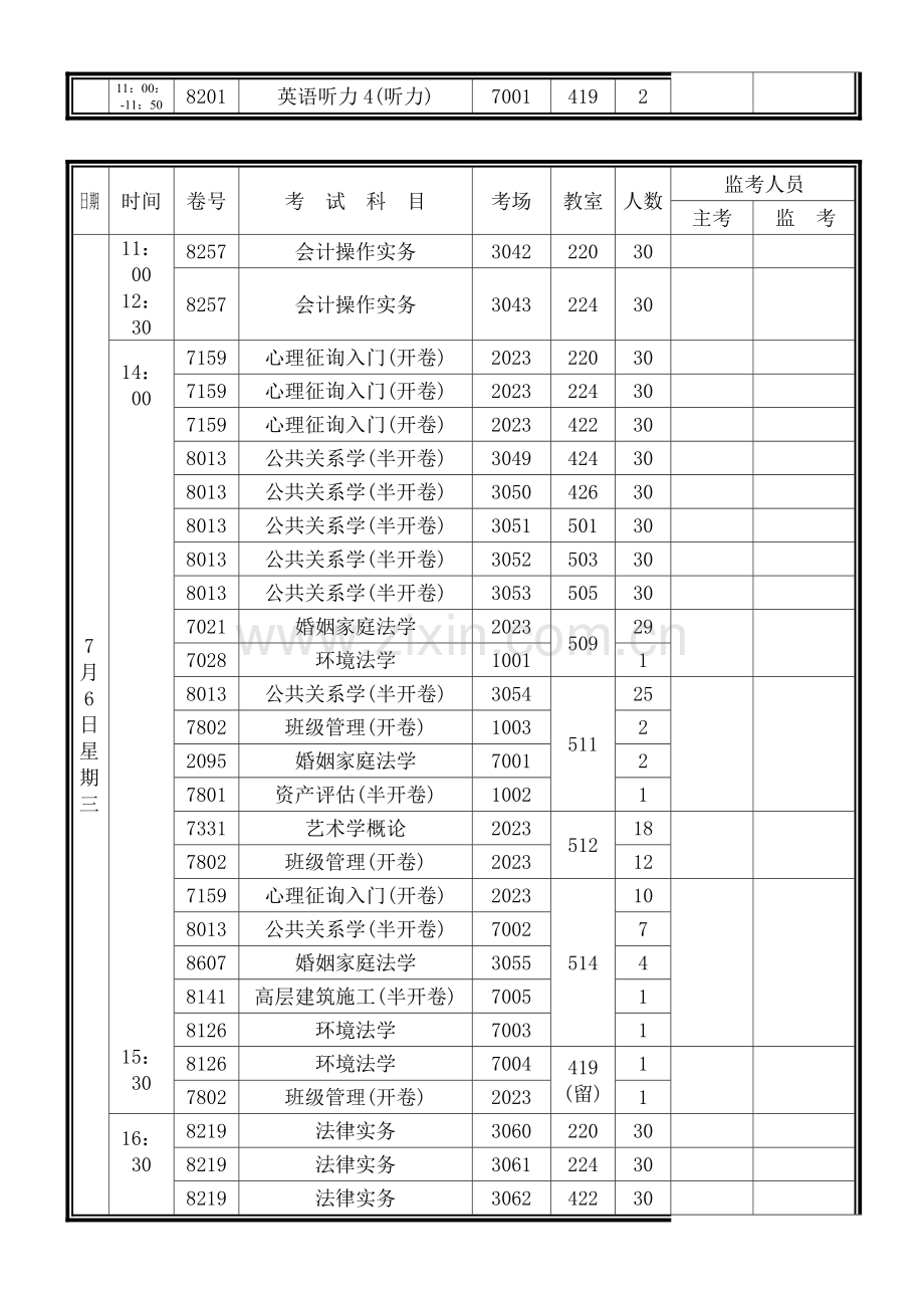 2023年秦皇岛电大期末考试安排表.doc_第3页