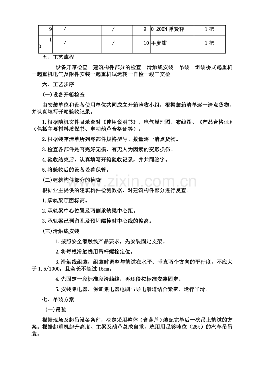 电动单梁桥式起重机安装施工方案.doc_第2页