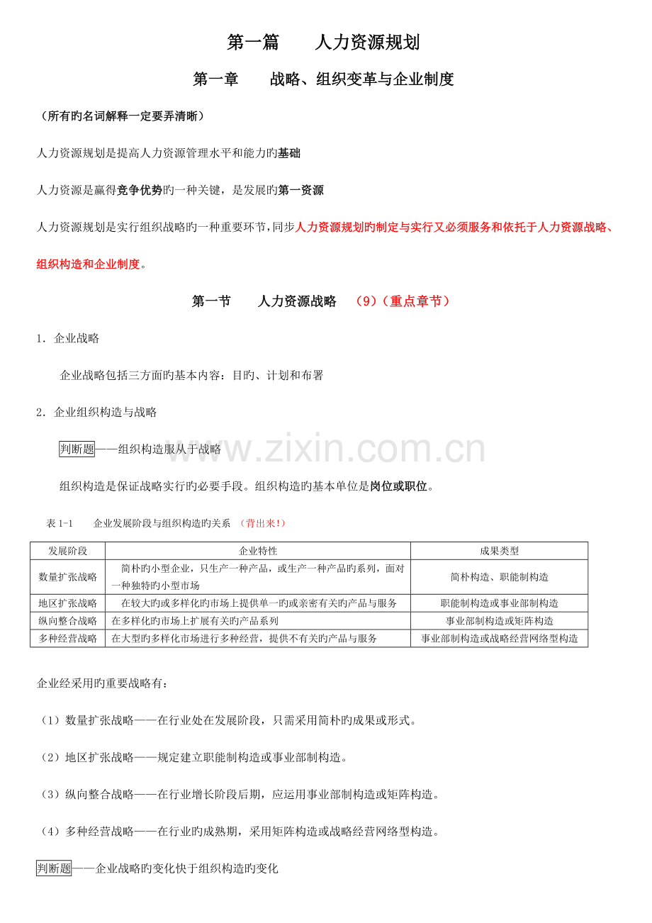 2023年人力资源管理师二级知识要点.doc_第1页