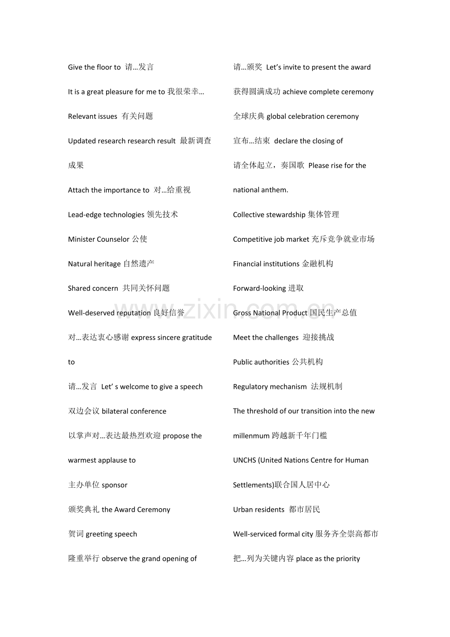 2023年全国翻译水考试(Catti)英语二三级口笔译词汇.doc_第1页