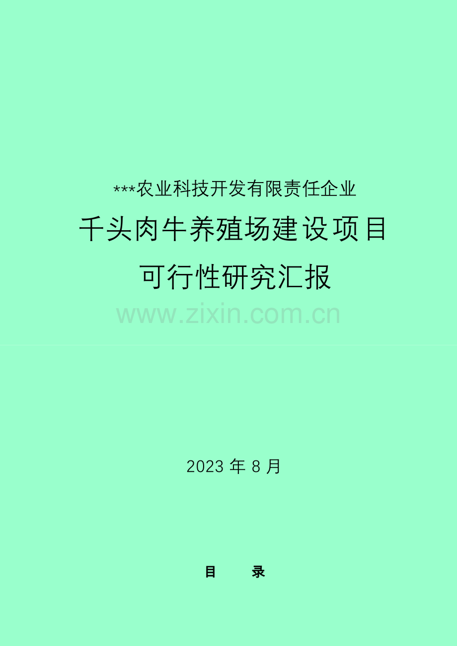 千头肉牛养殖场建设项目可研报告.doc_第1页