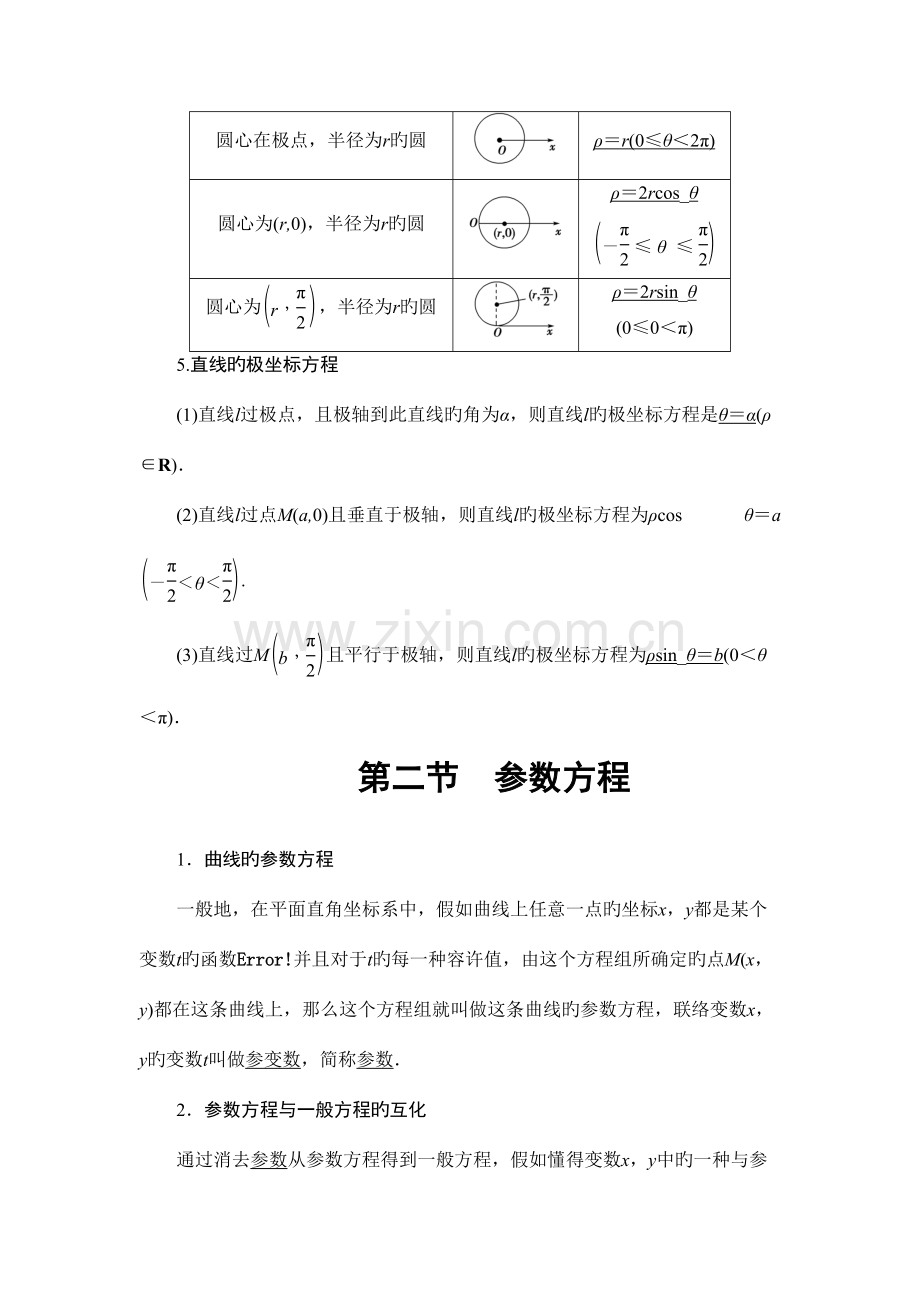 2023年坐标系与参数方程知识点选题.doc_第2页