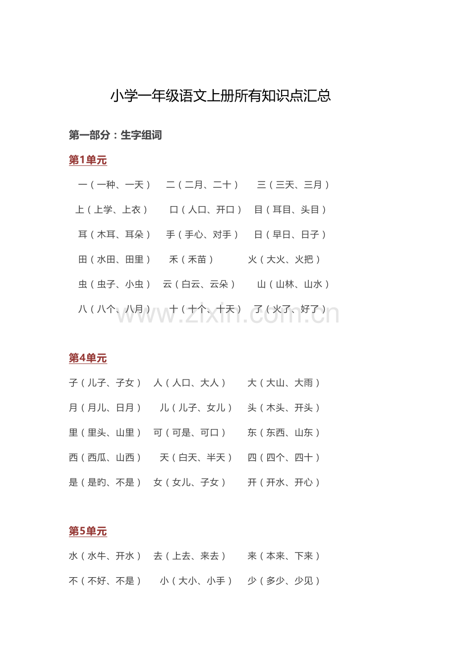 2023年一年级上册知识点.docx_第1页