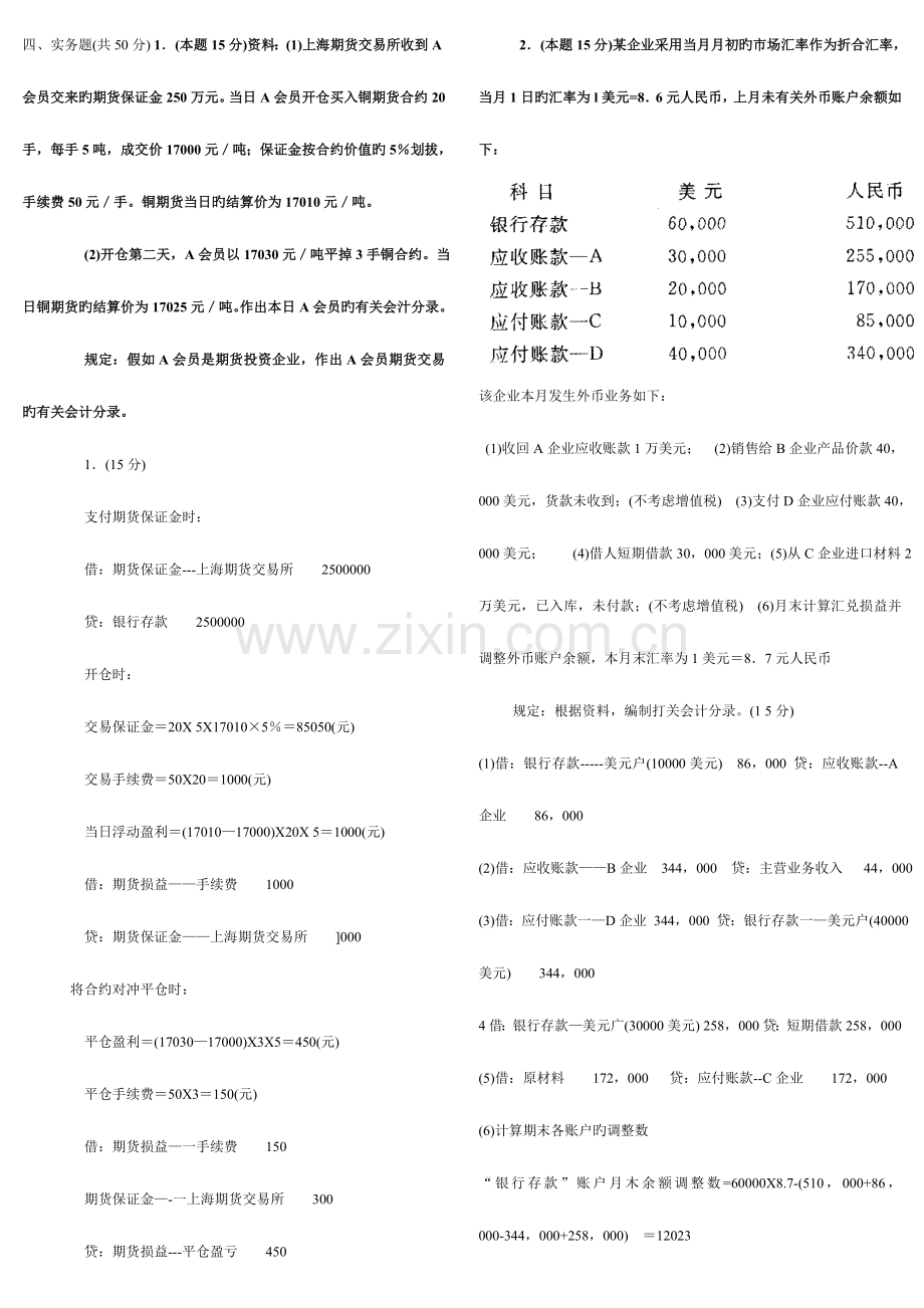 2023年电大高级财务会计历年来试题及答案.doc_第1页