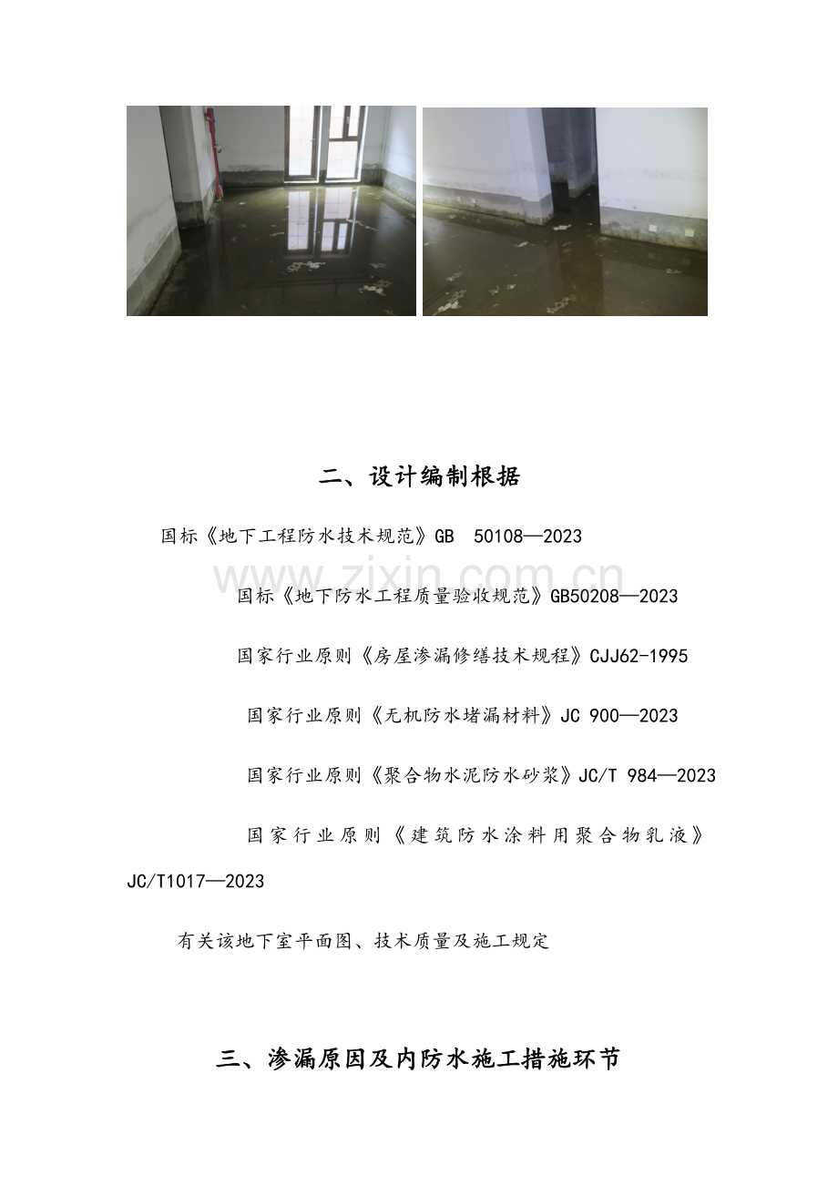 别墅地下室加固堵漏抗渗防水等综合治理施工方案.docx_第2页