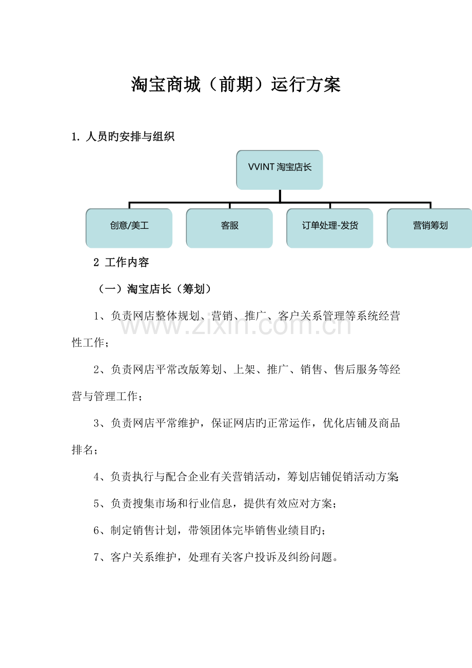 淘宝商城前期运作方案.doc_第1页