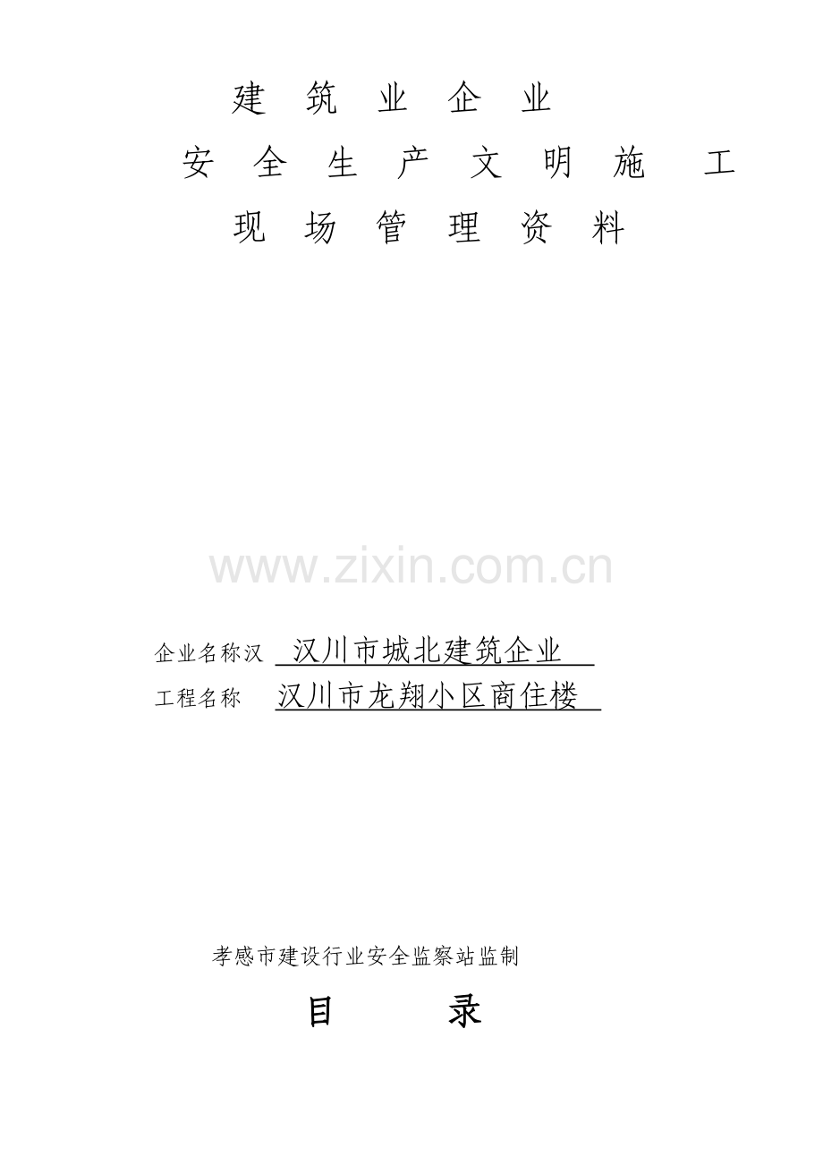 建筑业企业安全生产文明施工现场管理资料.doc_第1页