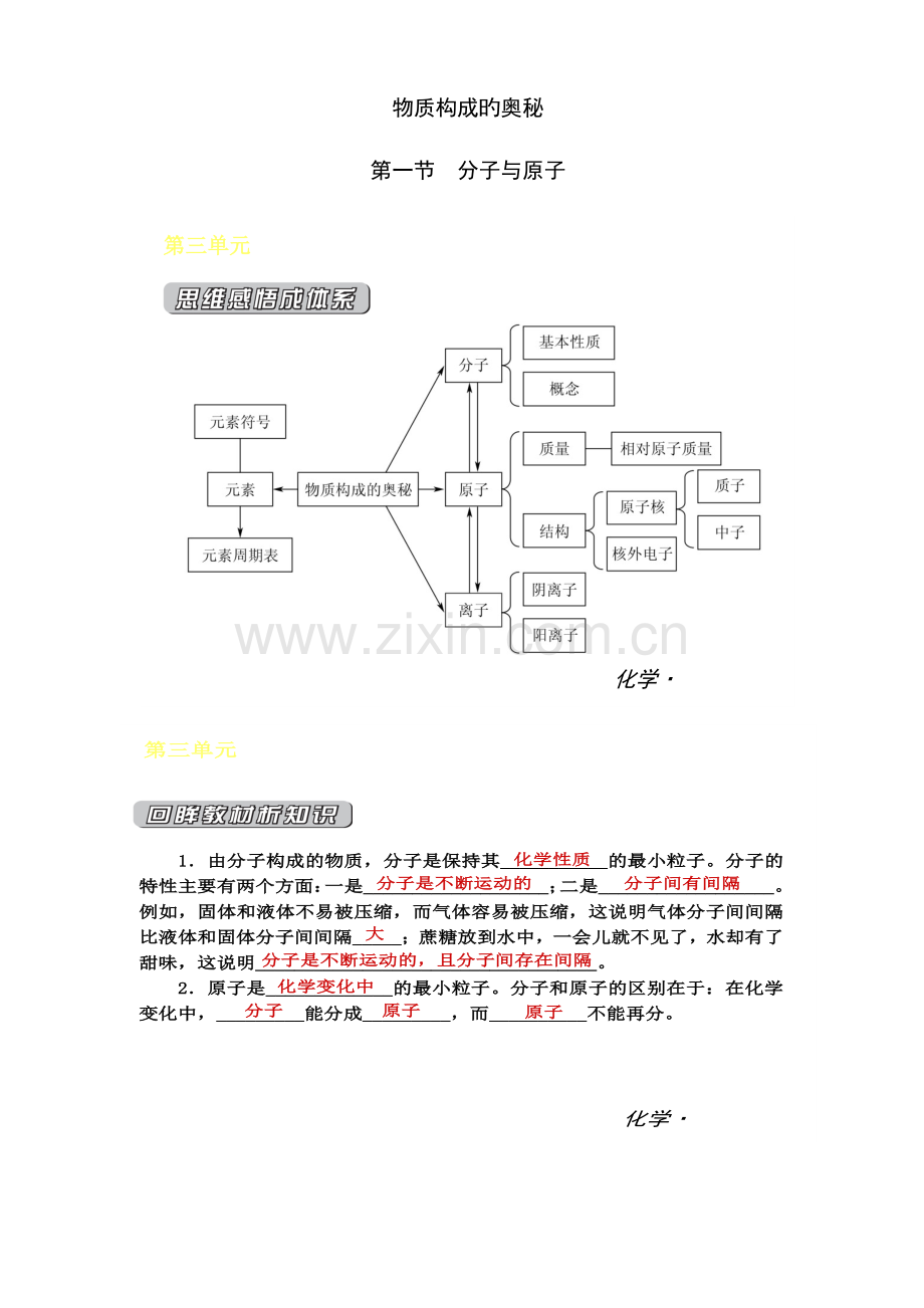 2023年九年级物质构成的奥秘复习知识点试题答案.doc_第1页