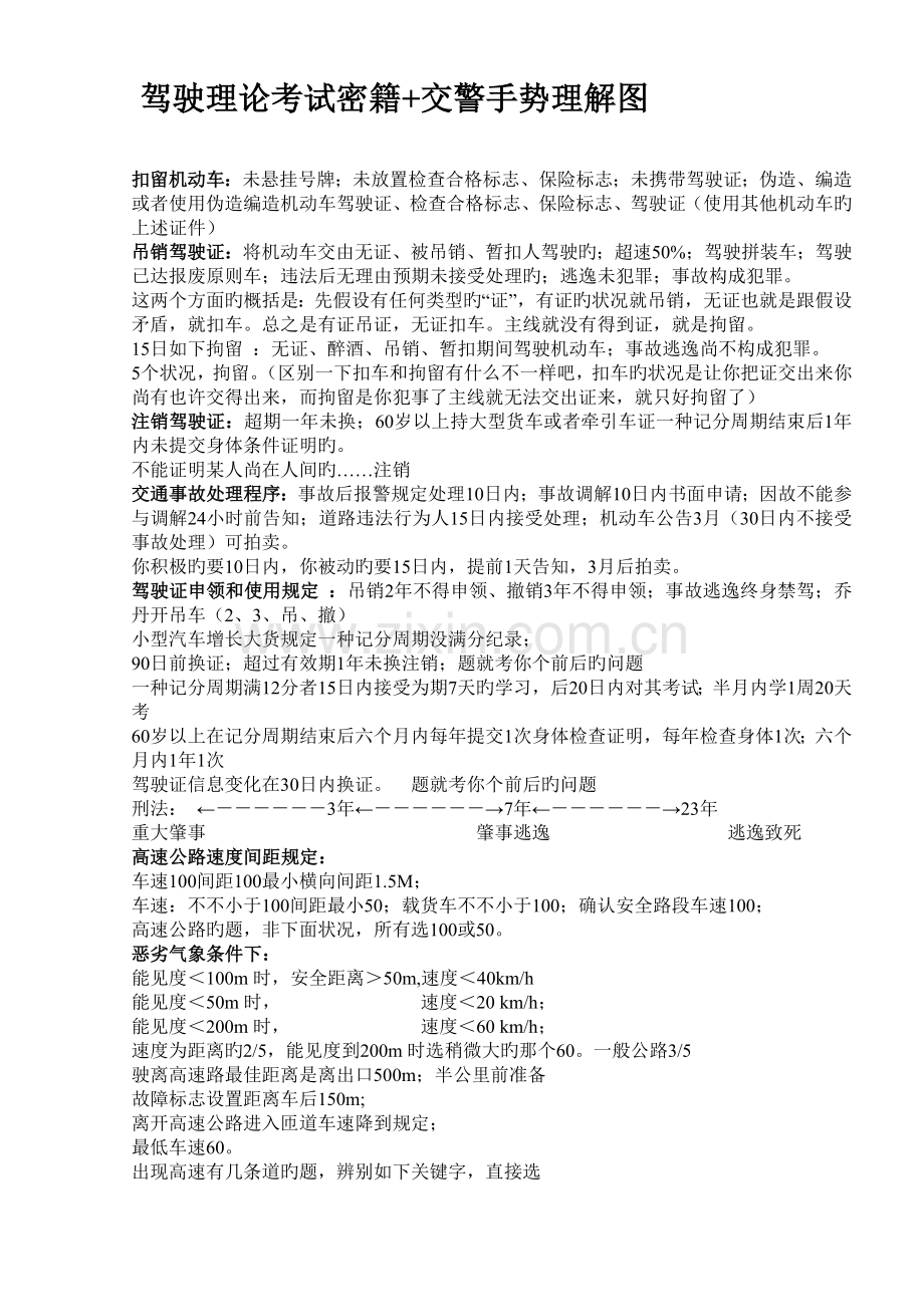 2023年驾驶理论考试密籍交警手势理解图.doc_第1页