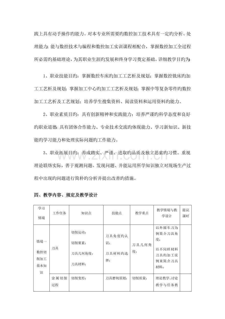 数控加工工艺课程标准.docx_第2页