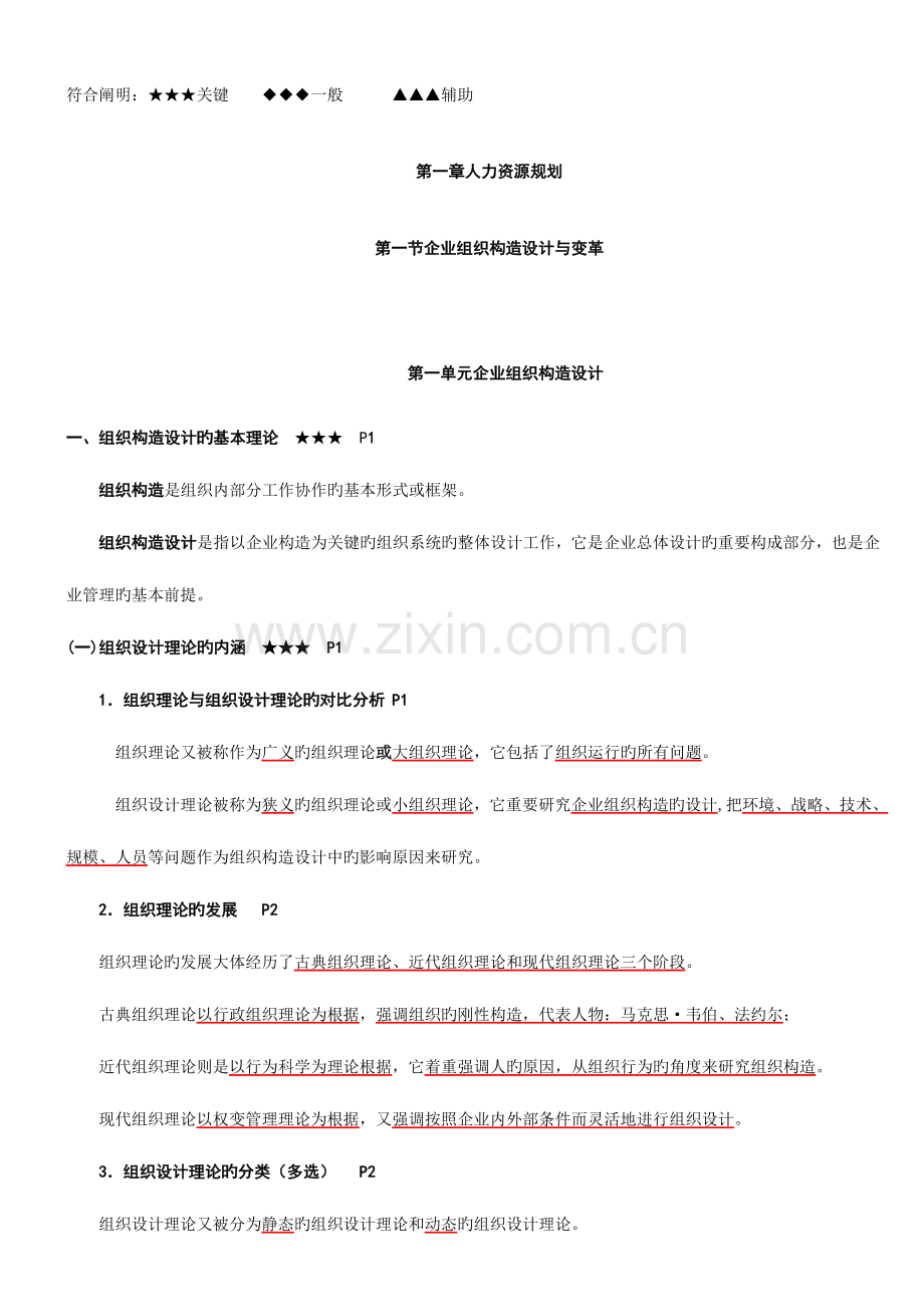 2023年企业人力资源管理师二级详细总结.doc_第1页