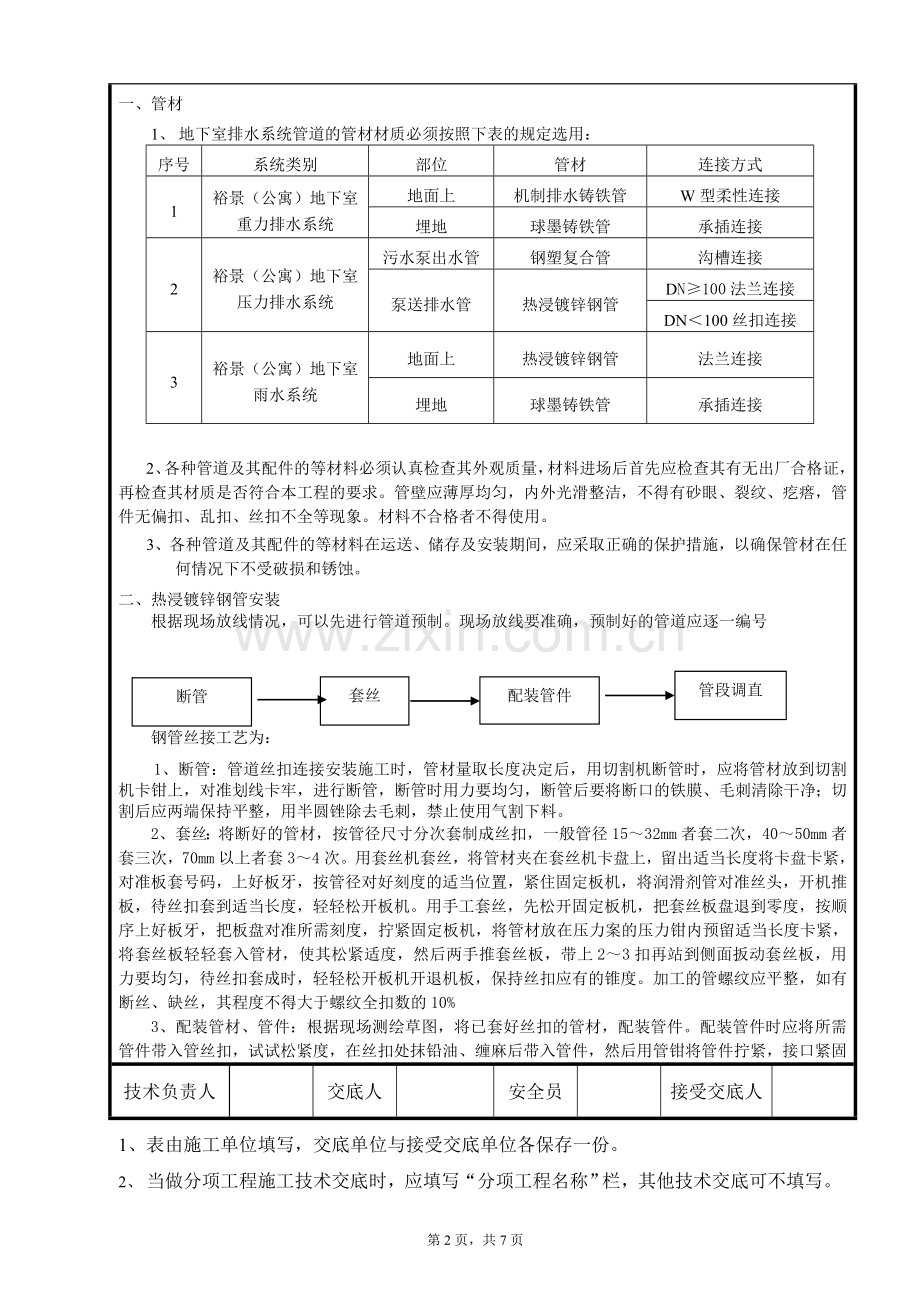 地下室排水管道施工技术交底.doc_第2页