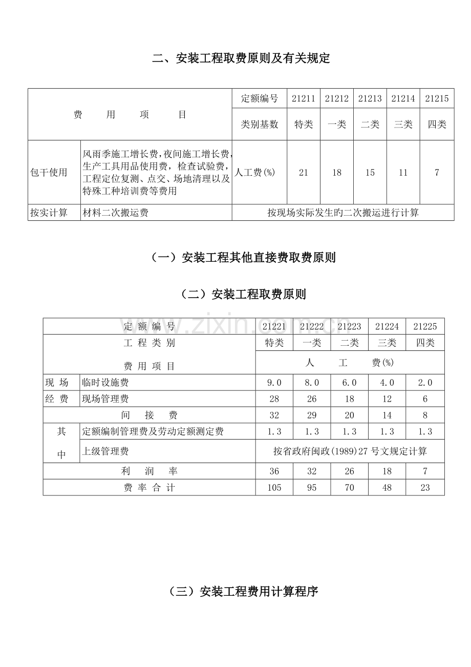 安装工程取费标准及有关规定.doc_第1页