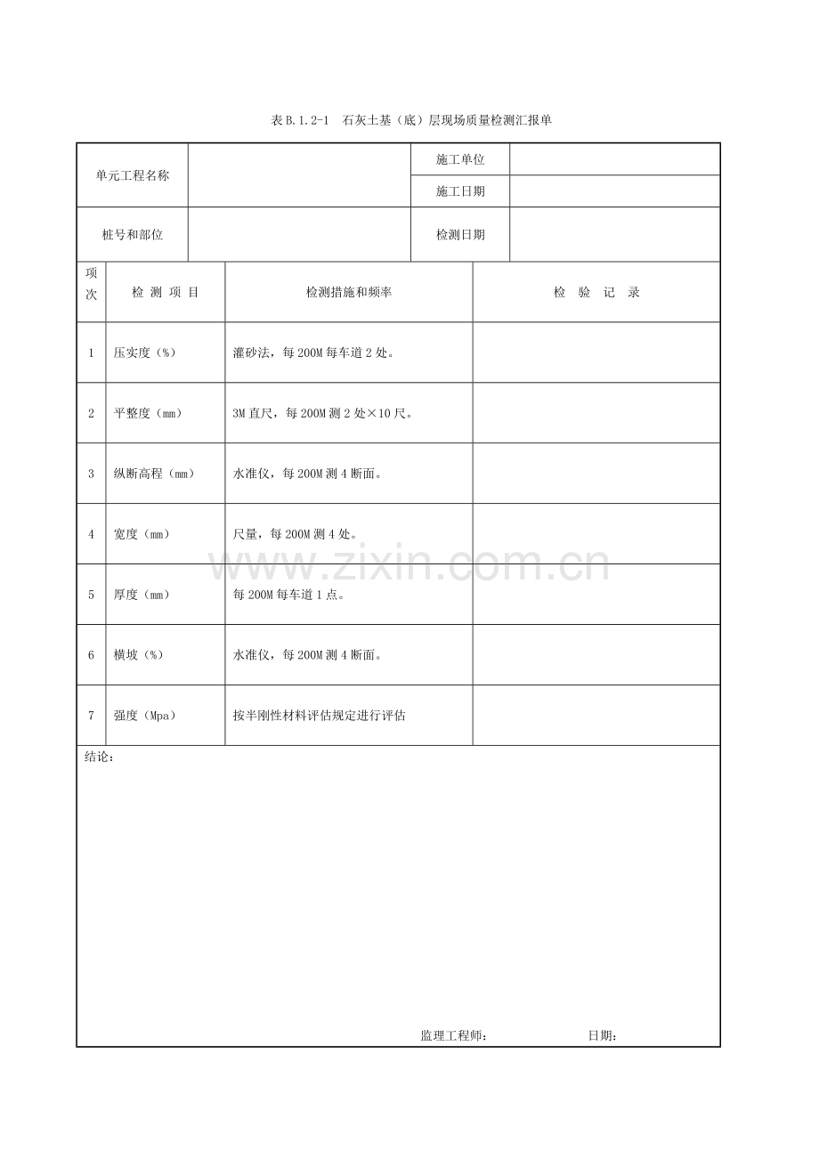 石灰土路基单元工程质量评定表模板.doc_第2页