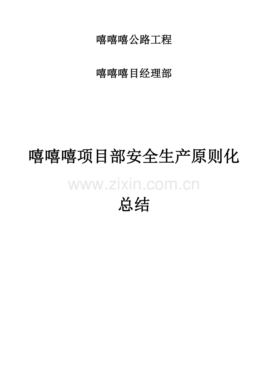 嘻嘻嘻项目部安全生产标准化总结.docx_第1页