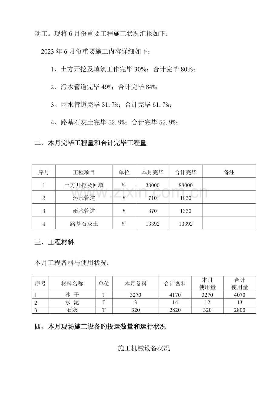 市政道路施工月报.doc_第3页