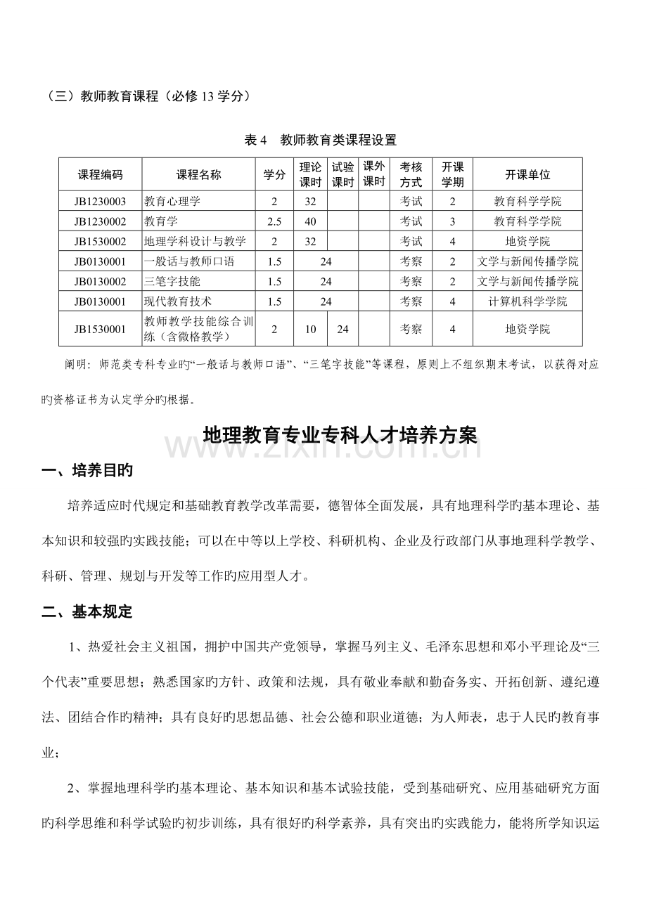 地理教育专业专科人才培养方案.doc_第3页