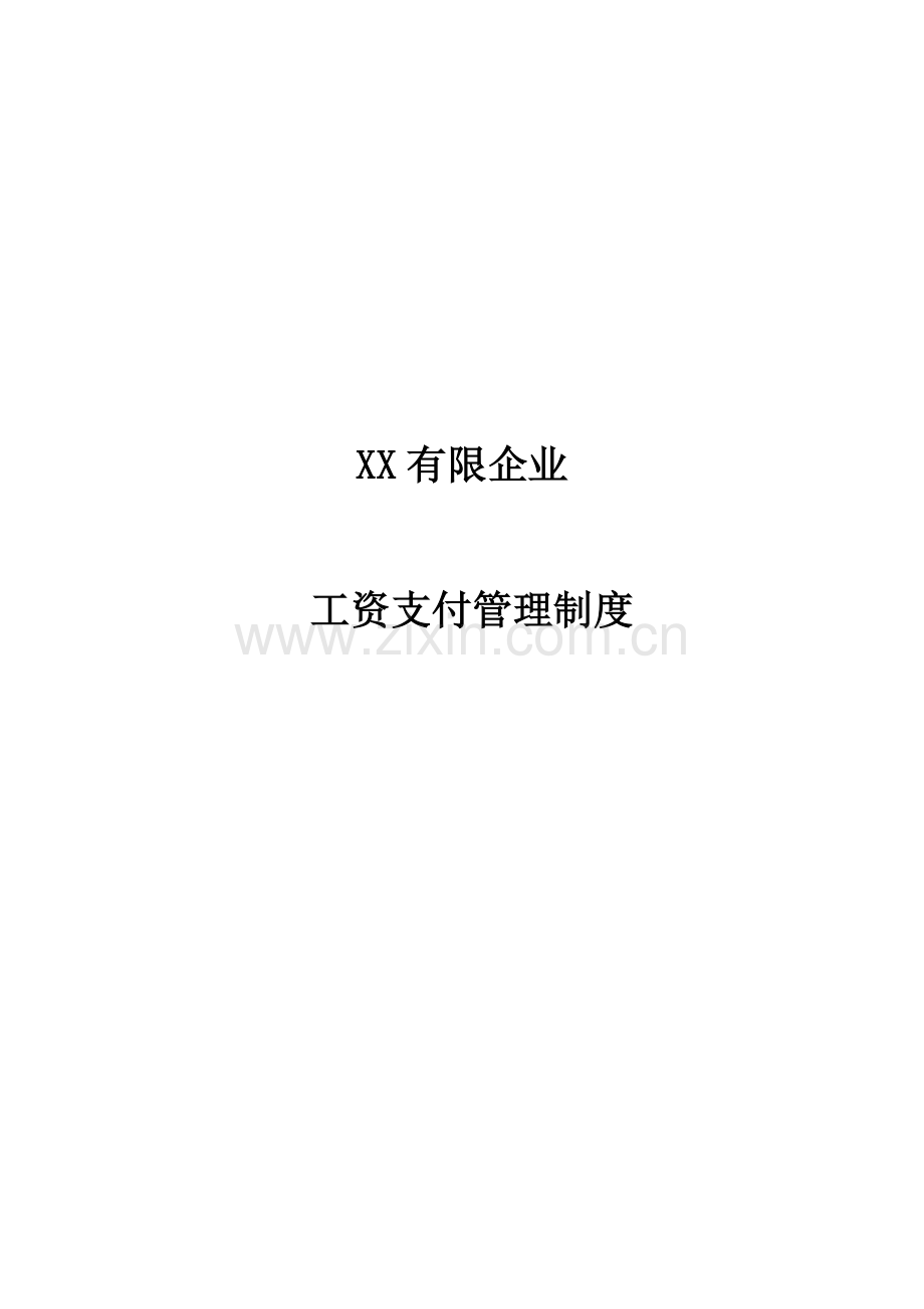 有限公司工资支付管理制度.doc_第1页