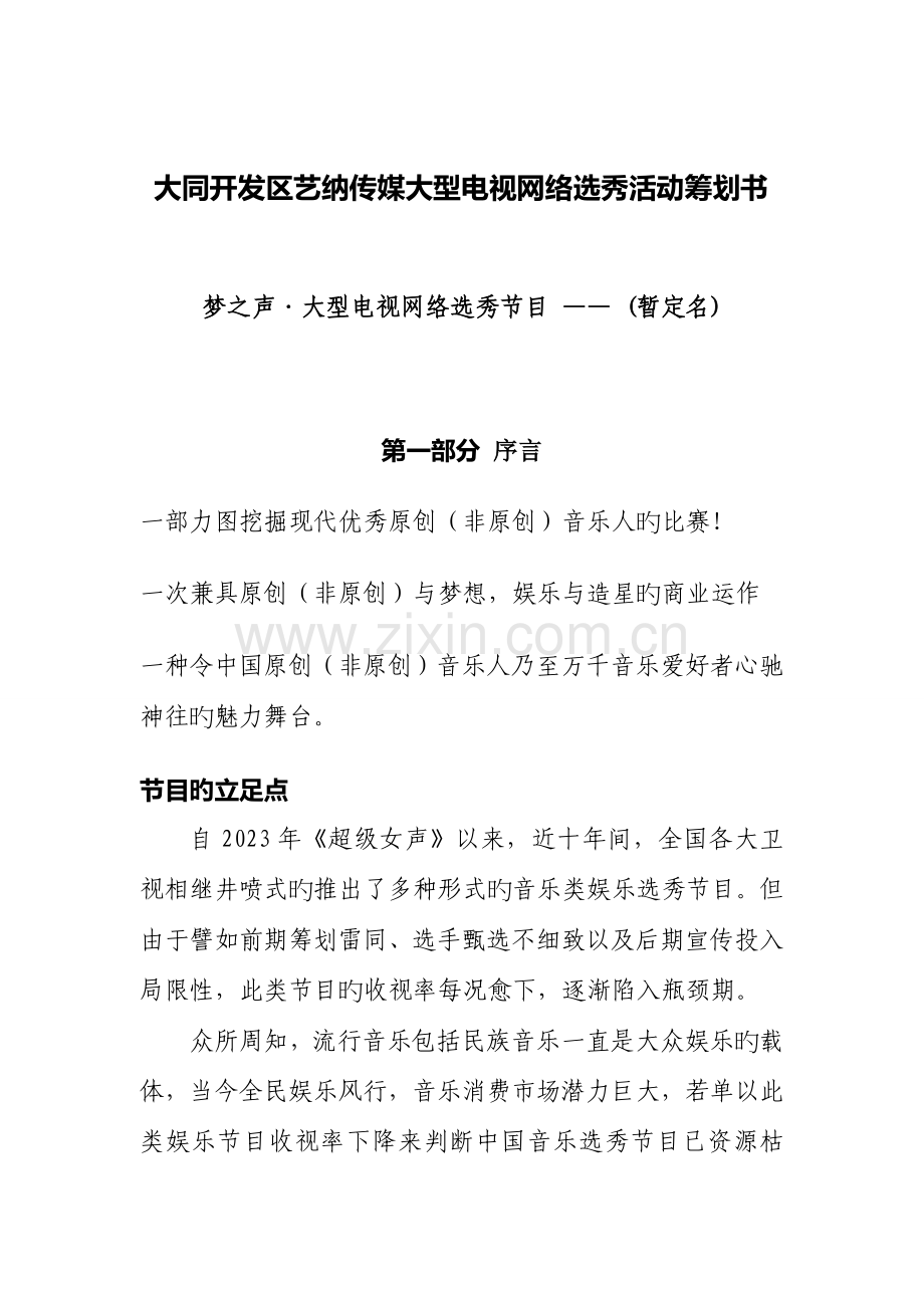 大型电视网络选秀活动策划.doc_第1页