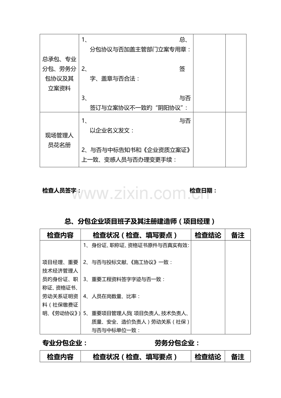 建筑市场检查记录表.doc_第3页