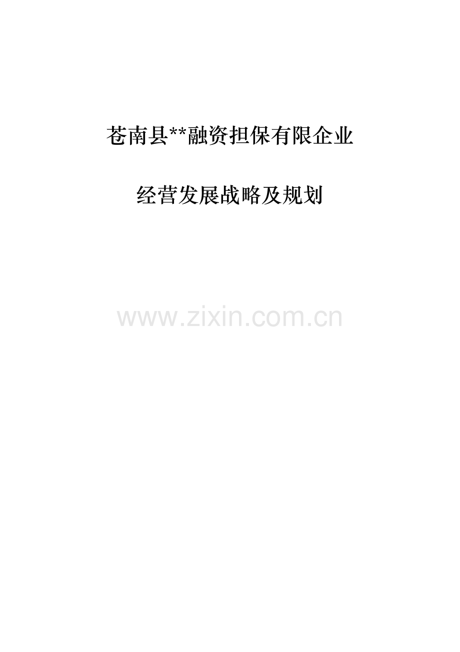 融资担保有限公司经营发展战略及规划.doc_第1页