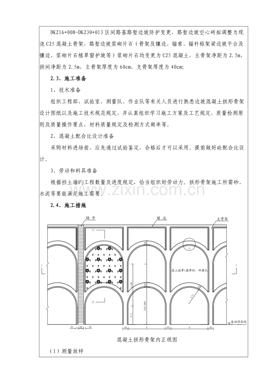 混凝土拱形骨架施工技术交底.doc_第2页