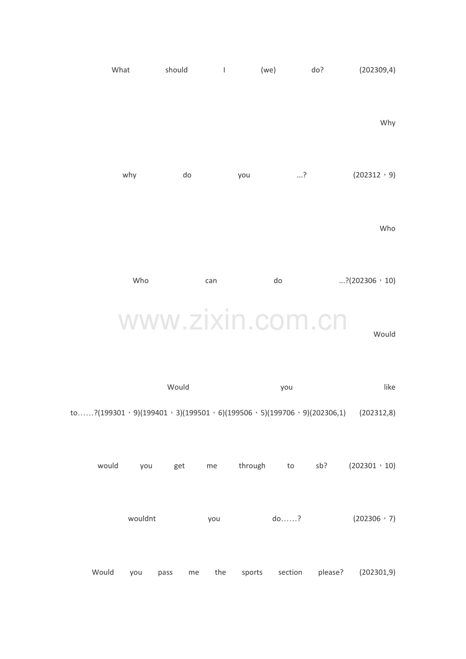 2023年四级听力真题高分句型总结.docx_第2页