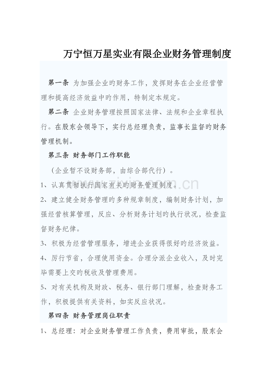 万宁恒万星实业有限公司财务管理制度.docx_第2页