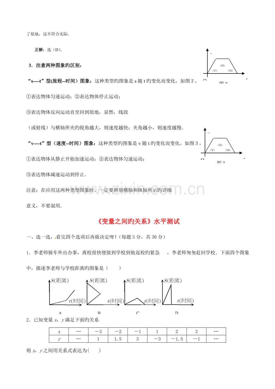 2023年变量之间的关系知识点梳理及练习题.doc_第2页