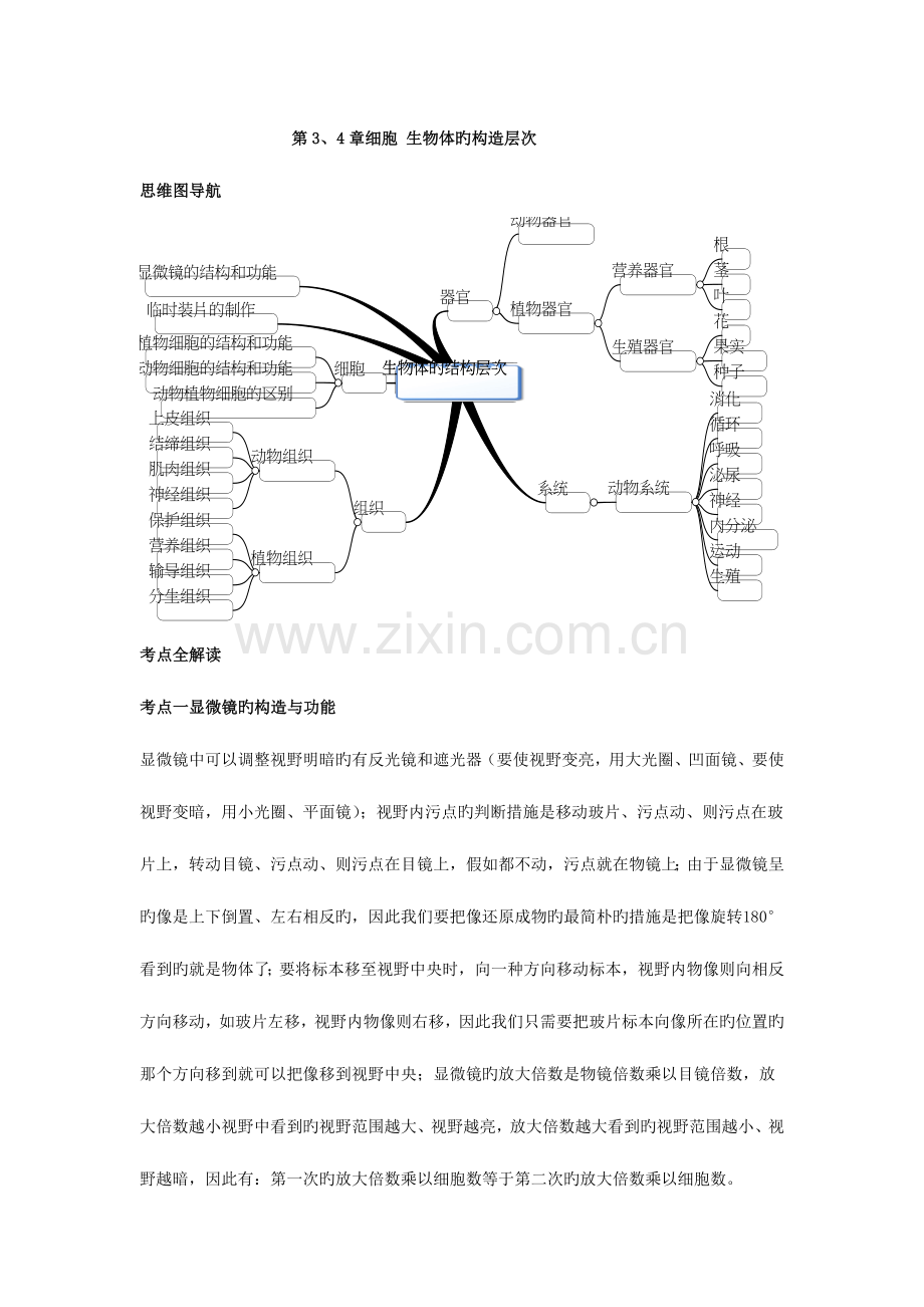 2023年七年级生物学上下册思维导图和知识点.doc_第3页