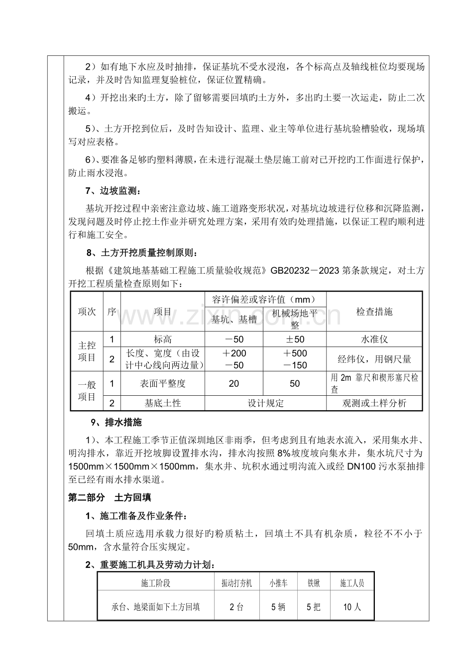 土方开挖分项工程质量技术交底.doc_第3页