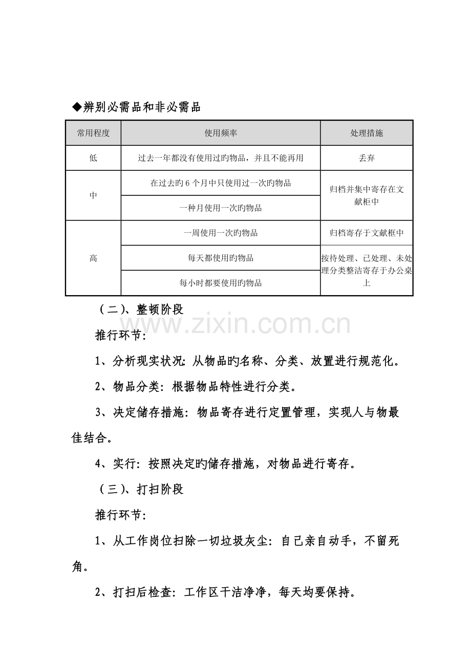 幼儿园办公室五S管理实施方案.doc_第3页