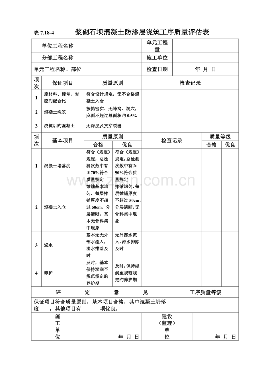 砌石拦水坝单元工程质量评定表复制.doc_第3页