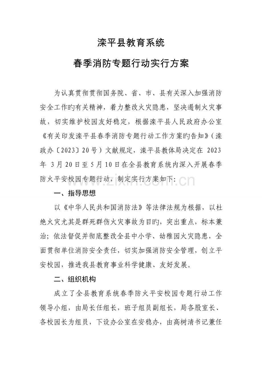 春季消防专项行动实施方案.doc_第1页