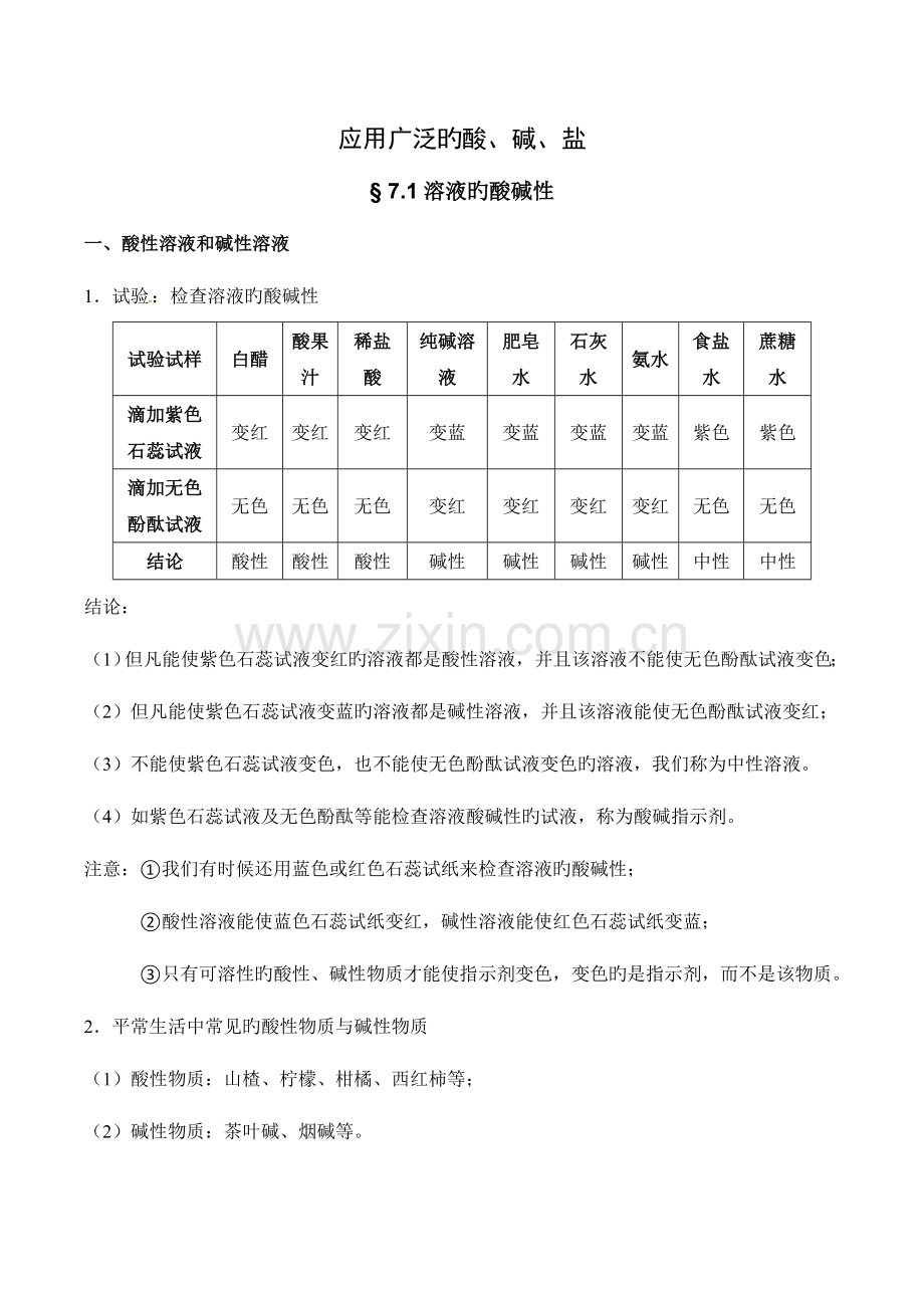 2023年初三化学酸碱盐知识点最全.doc_第1页