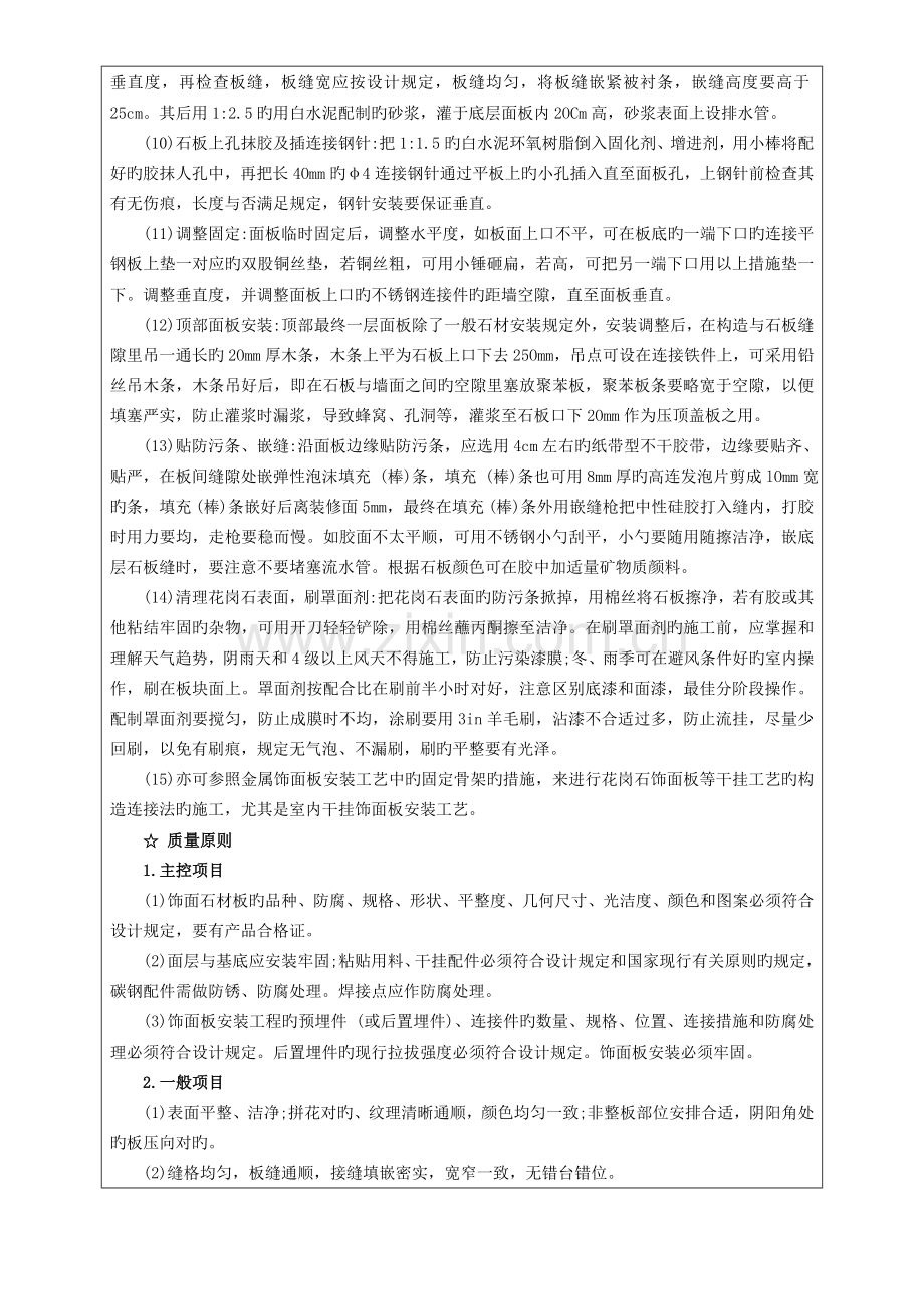 墙柱面石材干挂工程施工技术交底.doc_第3页