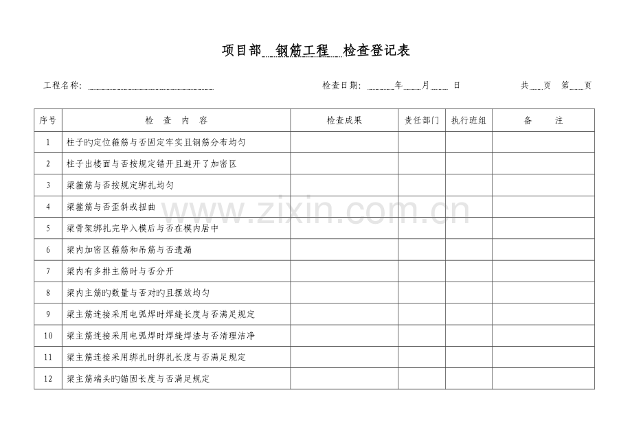 检查表钢筋工程.doc_第2页